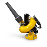 The APEX XD MK2 - ELECTRIC WATER CANNON KIT by National Water Carts is a yellow industrial water cannon with a long black nozzle, control panel, and circular base, shown isolated on a white background.